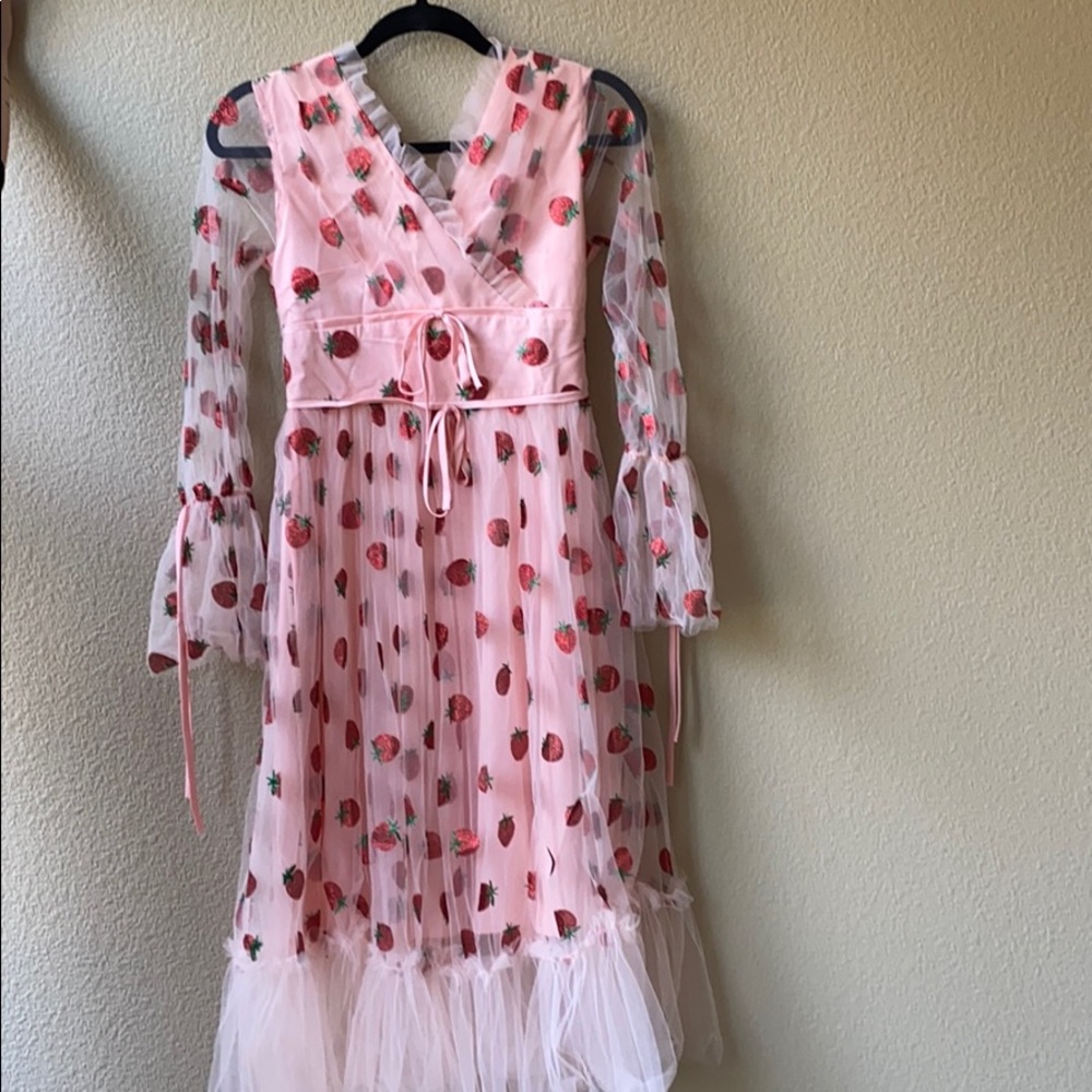 Brand new maxi strawberry sparkle dress